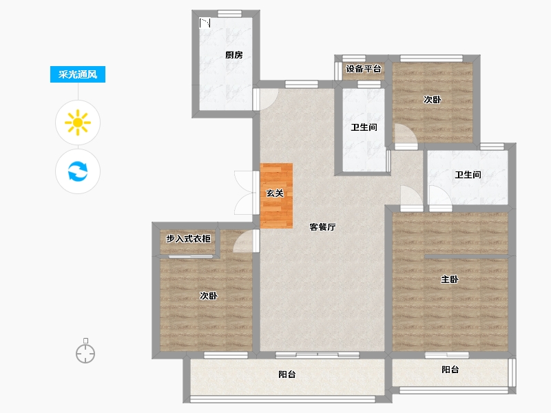 河北省-承德市-君御府-105.33-户型库-采光通风