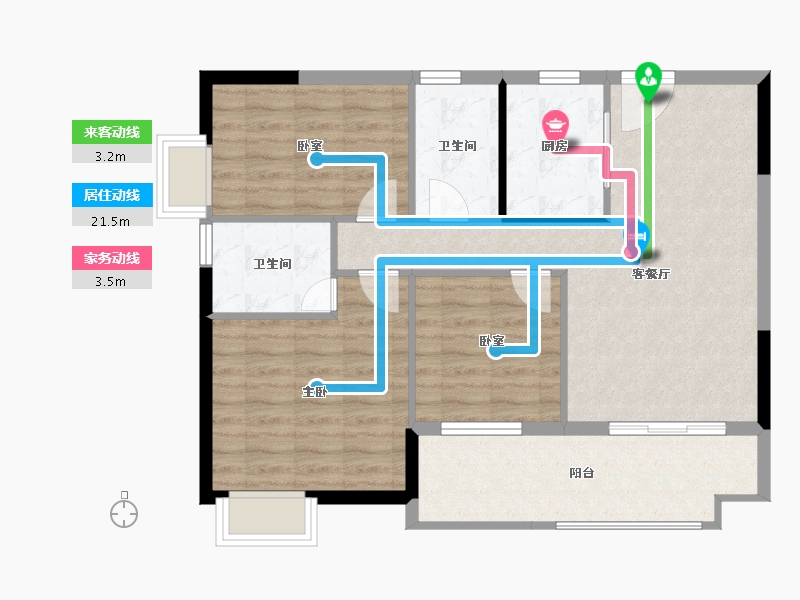 广西壮族自治区-北海市-东投・银滩海�h台-85.38-户型库-动静线