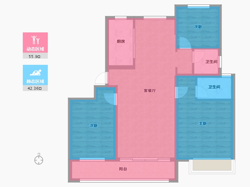 河北省-衡水市-金域华府-87.82-户型库-动静分区