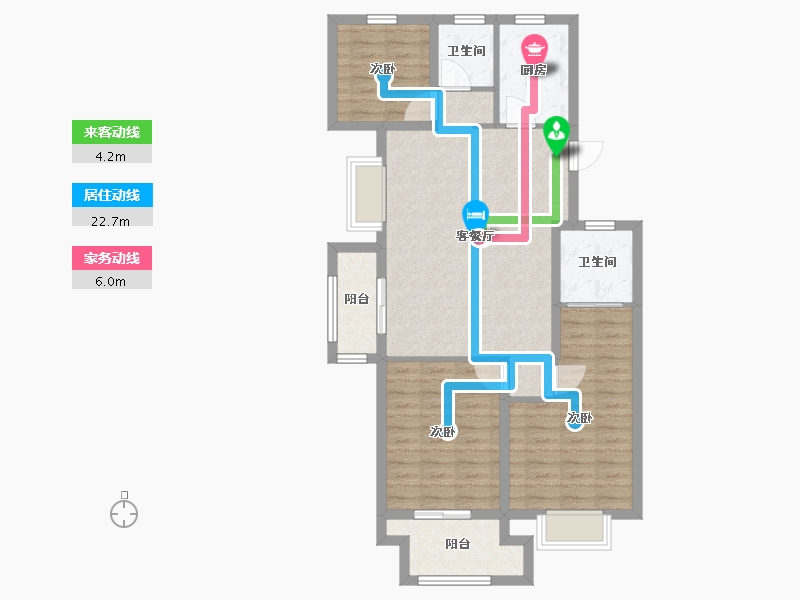 浙江省-嘉兴市-新西塘孔雀城-89.00-户型库-动静线