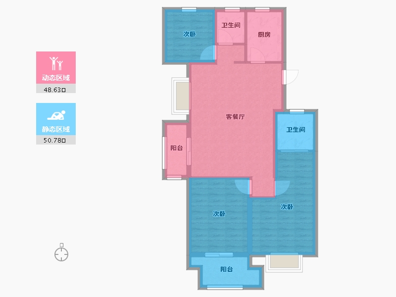 浙江省-嘉兴市-新西塘孔雀城-89.00-户型库-动静分区