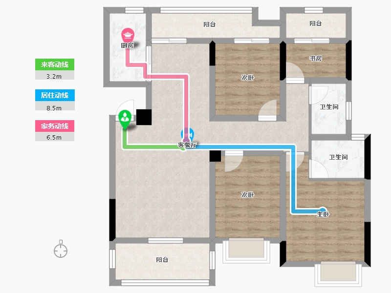 贵州省-遵义市-绥阳林达阳光城-97.42-户型库-动静线