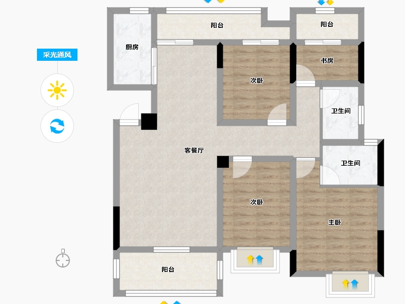 贵州省-遵义市-绥阳林达阳光城-97.42-户型库-采光通风