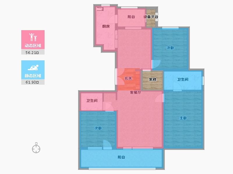 河北省-石家庄市-万科翡翠书院-109.24-户型库-动静分区