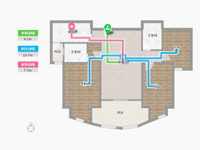 浙江省-温州市-瓯北国际华城-101.95-户型库-动静线