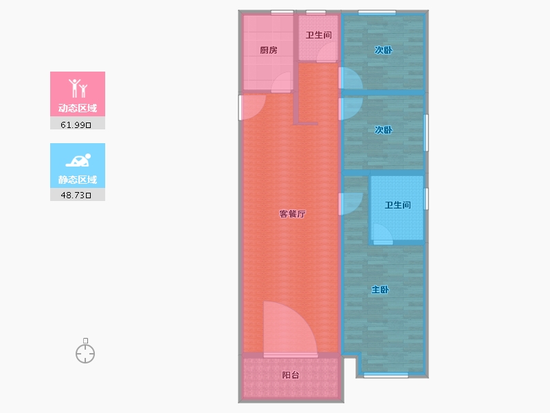 河南省-郑州市-鑫苑金水观城-99.81-户型库-动静分区