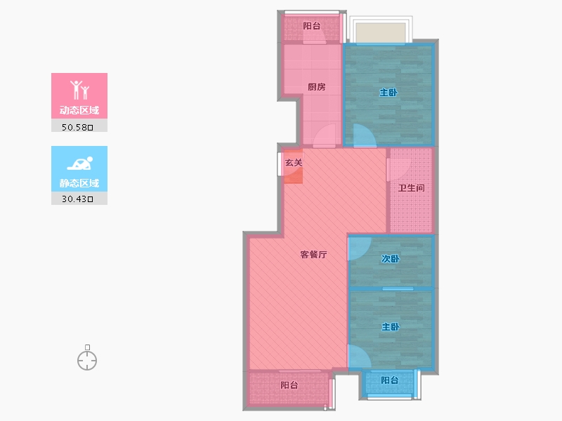 北京-北京市-久敬佳园一区-72.13-户型库-动静分区