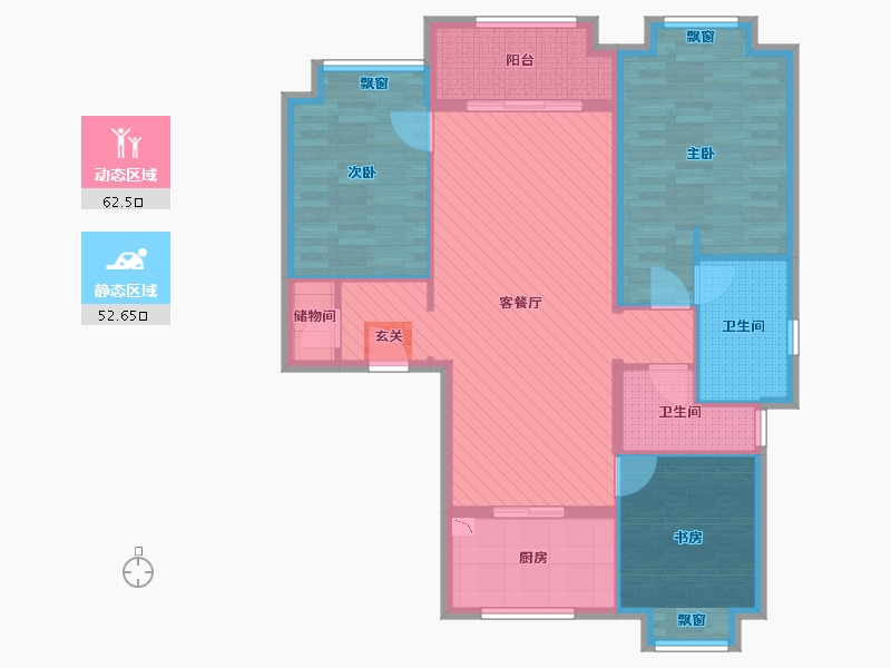 安徽省-芜湖市-万科城-102.39-户型库-动静分区