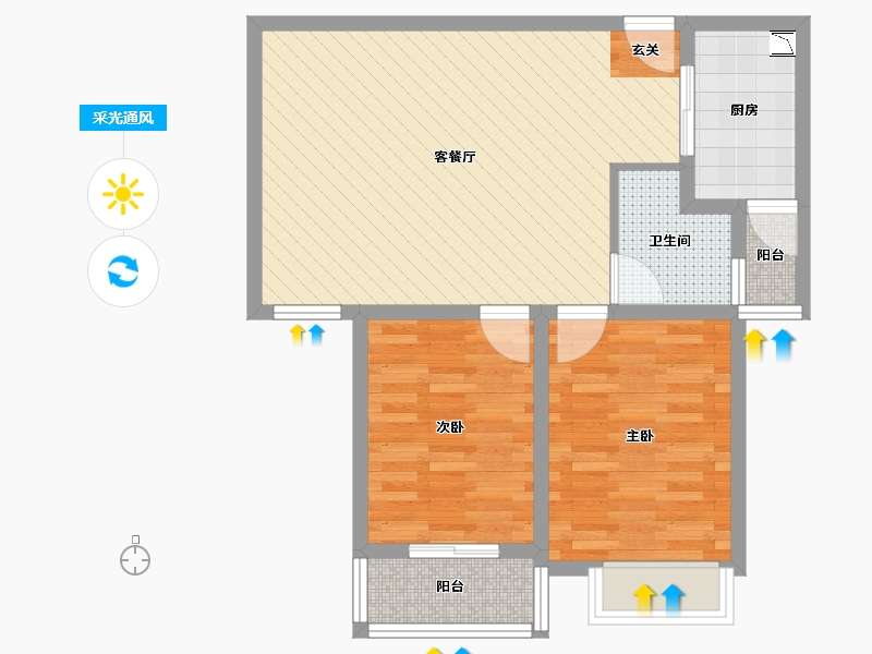 河南省-郑州市-盛世年华-68.00-户型库-采光通风