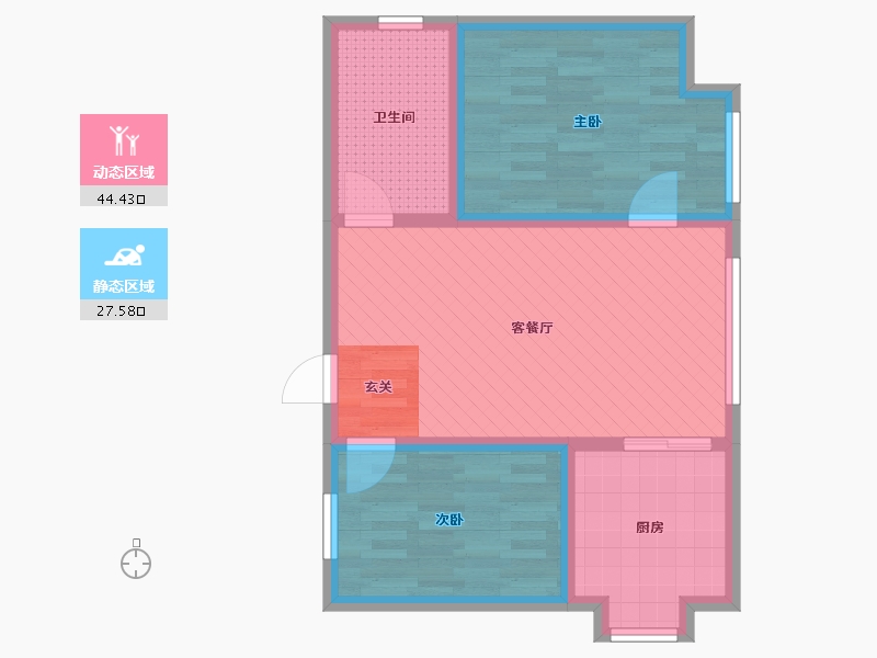 内蒙古自治区-鄂尔多斯市-盈馨佳苑-63.13-户型库-动静分区