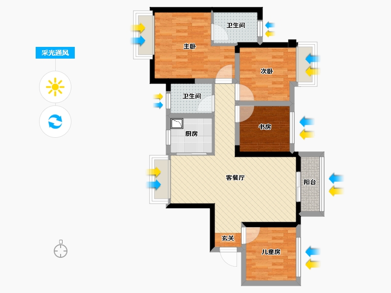 广西壮族自治区-南宁市-南宁中海国际社区-71.23-户型库-采光通风