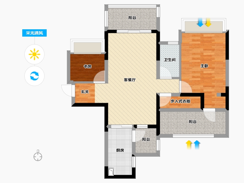 四川省-宜宾市-白沙鹭岛-77.00-户型库-采光通风