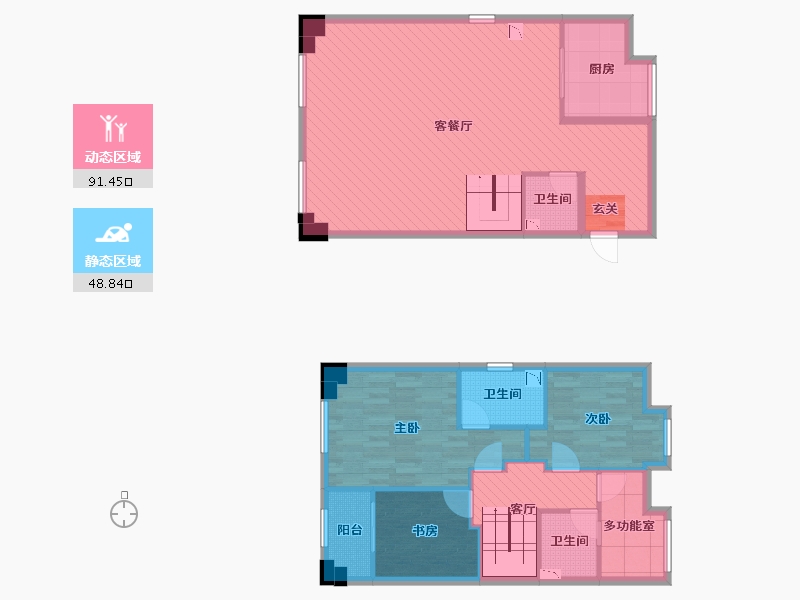 福建省-厦门市-龙湖春江郦城-126.38-户型库-动静分区