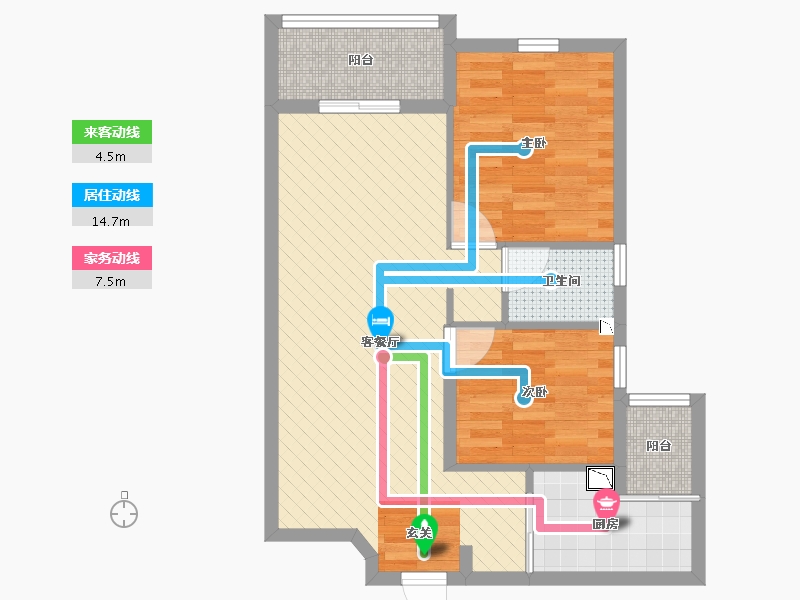 湖北省-武汉市-新长江滨江花园-64.12-户型库-动静线