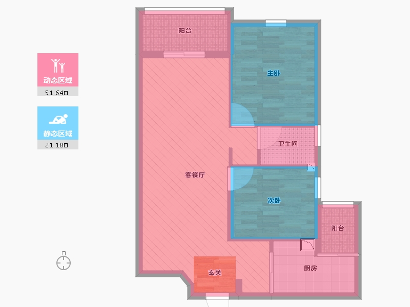 湖北省-武汉市-新长江滨江花园-64.12-户型库-动静分区