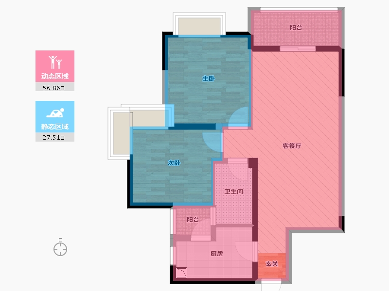 四川省-成都市-馨光嘉园-73.85-户型库-动静分区