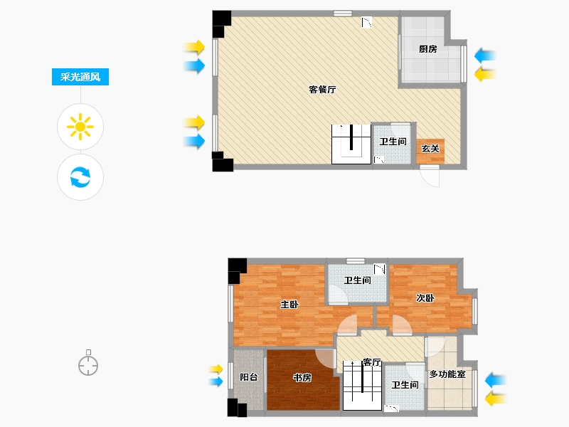 福建省-厦门市-龙湖春江郦城-126.38-户型库-采光通风