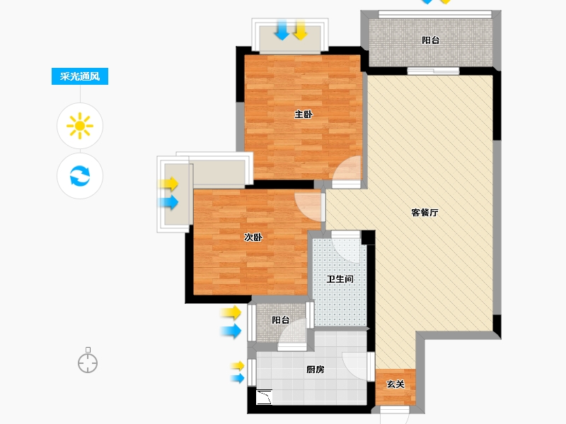 四川省-成都市-馨光嘉园-73.85-户型库-采光通风