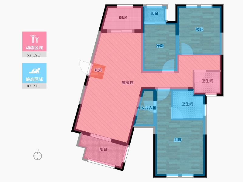 安徽省-阜阳市-水岸明珠新都-87.00-户型库-动静分区