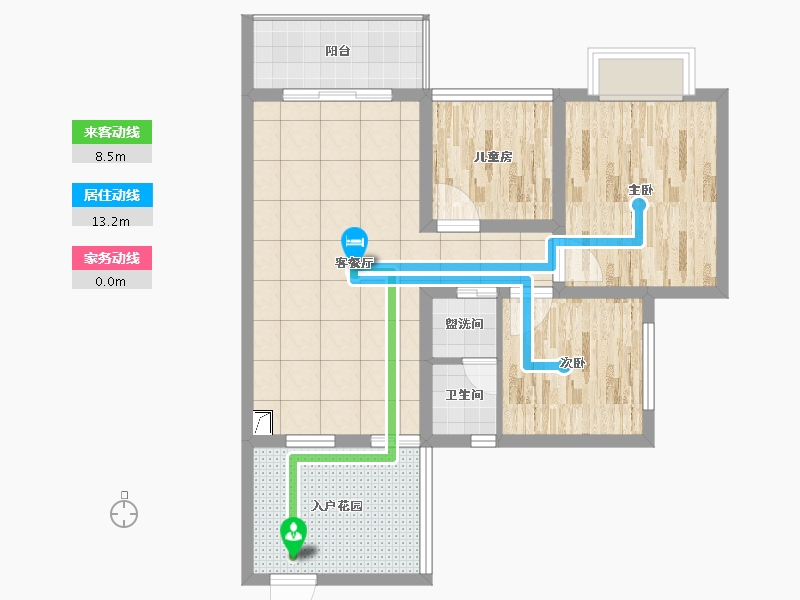 四川省-南充市-蓝山公馆2期-69.72-户型库-动静线