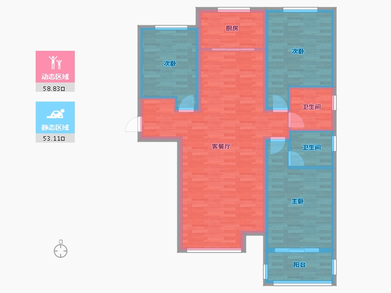 浙江省-杭州市-水印城-101.00-户型库-动静分区