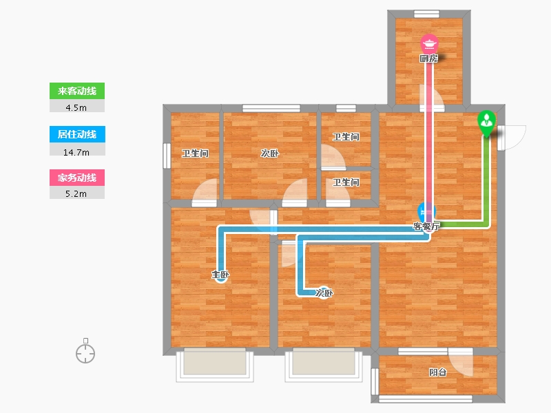 河北省-石家庄市-绿地新里城-84.09-户型库-动静线