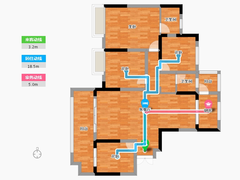 重庆-重庆市-中建湖山印象-100.30-户型库-动静线