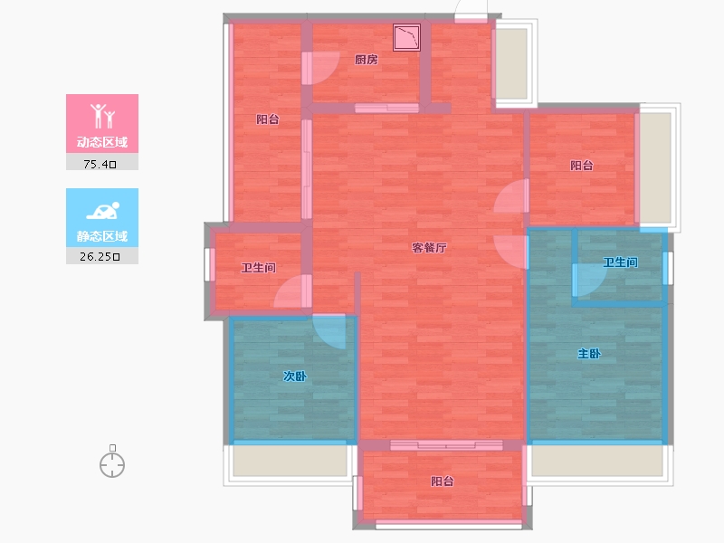 广东省-河源市-长胜国际-91.55-户型库-动静分区