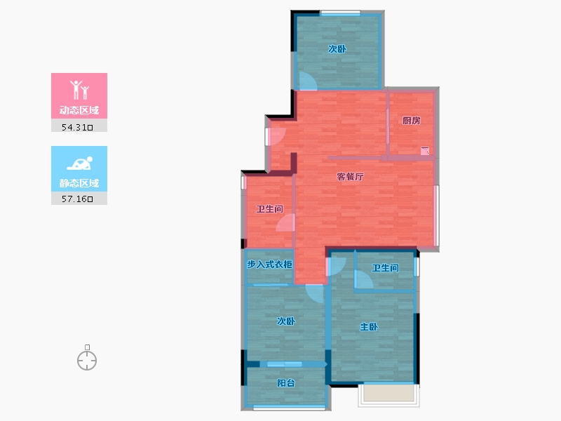 江苏省-盐城市-新天地望府-100.06-户型库-动静分区