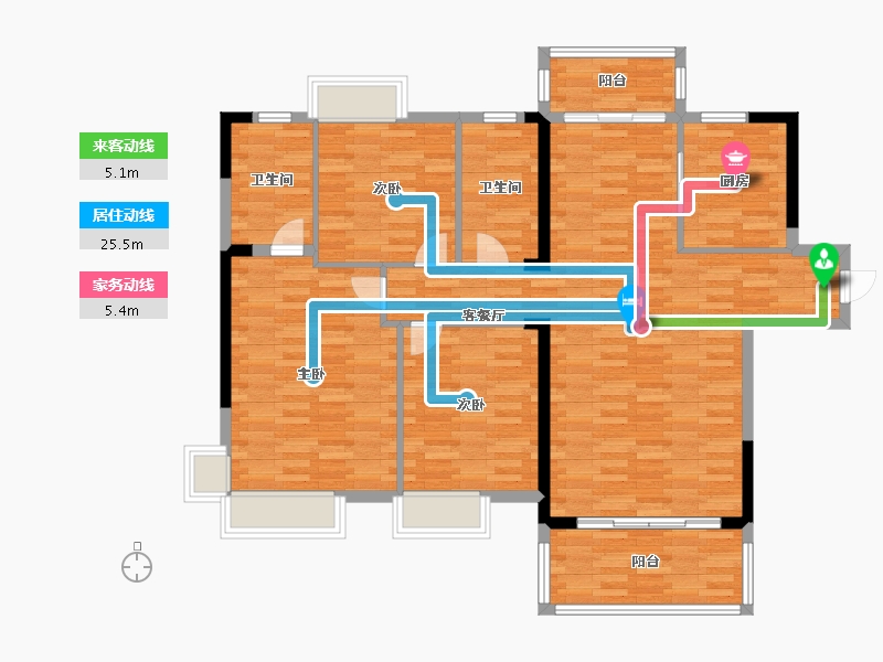 湖北省-黄冈市-滨江华庭-118.00-户型库-动静线