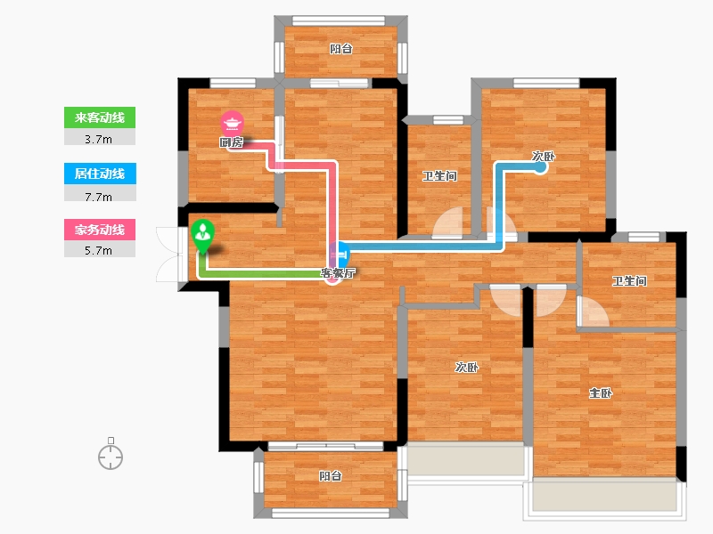 河南省-平顶山市-建业・桂园-101.00-户型库-动静线