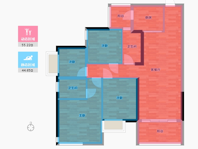 湖南省-长沙市-保利大都汇-89.01-户型库-动静分区