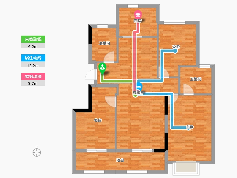 浙江省-杭州市-祥生云境-94.28-户型库-动静线