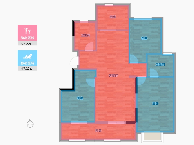 浙江省-杭州市-祥生云境-94.28-户型库-动静分区