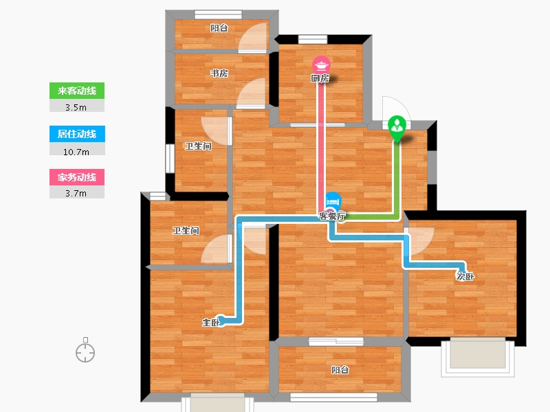 浙江省-台州市-温岭碧桂园-68.00-户型库-动静线