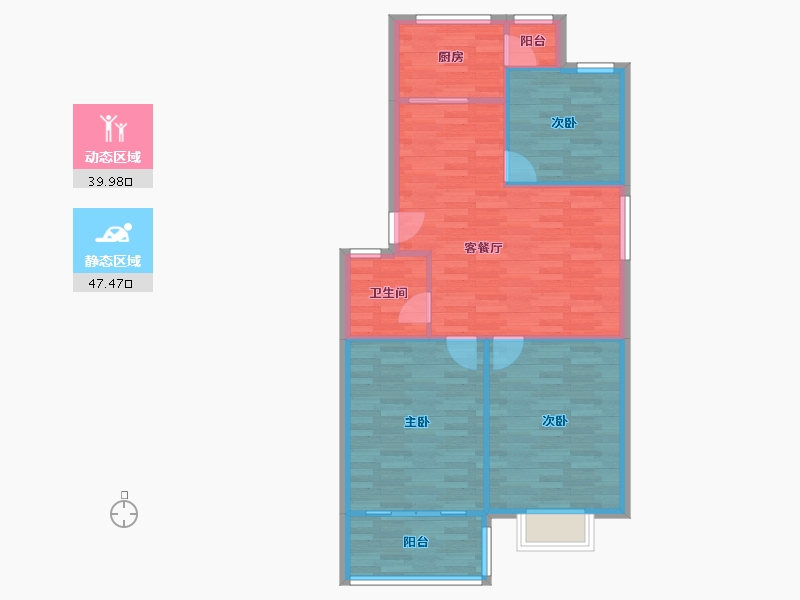 江苏省-南京市-新理想佳园-80.11-户型库-动静分区