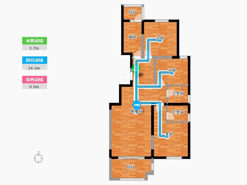 河北省-唐山市-唐公馆-104.85-户型库-动静线