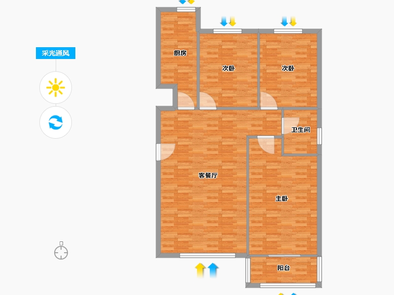 河北省-石家庄市-天滋・嘉鲤-108.50-户型库-采光通风