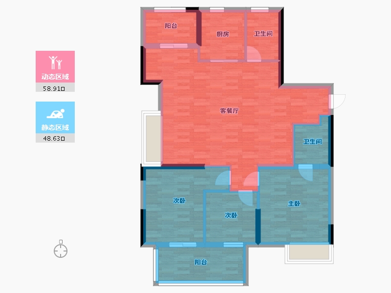 福建省-福州市-钱隆双玺-97.00-户型库-动静分区