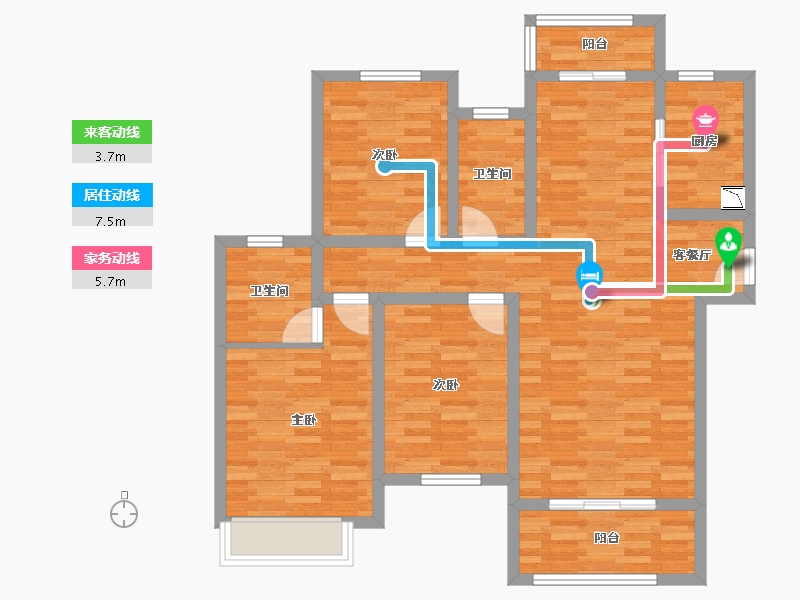 河南省-新乡市-联盟新城-94.32-户型库-动静线