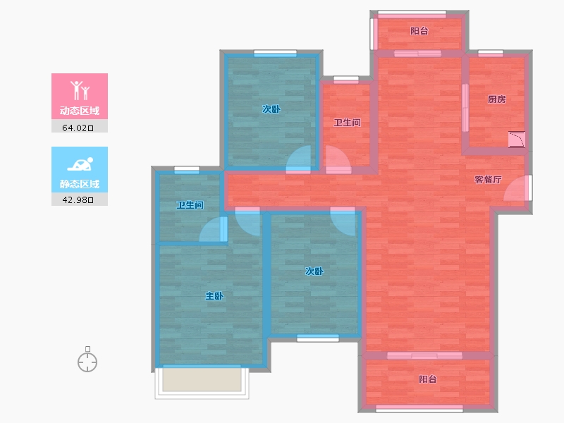 河南省-新乡市-联盟新城-94.32-户型库-动静分区