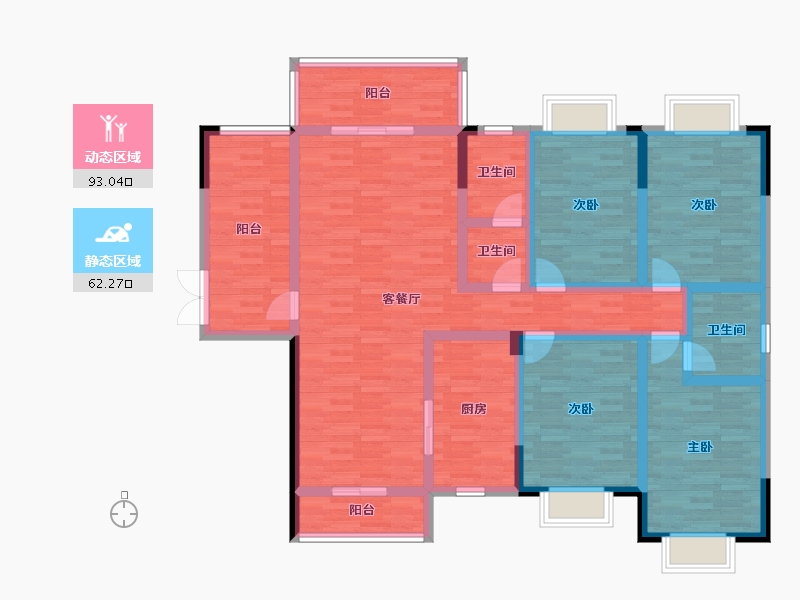 湖南省-邵阳市-友谊商住城-137.47-户型库-动静分区