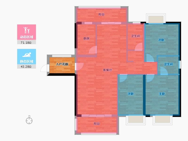 湖北省-黄冈市-新城国际花园-108.07-户型库-动静分区