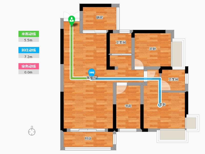 湖南省-娄底市-万豪城市广场-71.72-户型库-动静线