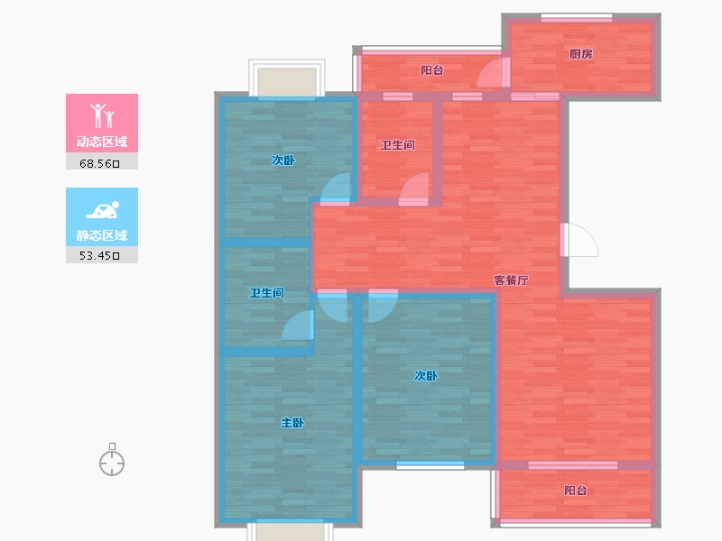 江苏省-南通市-濠园养生墅-108.17-户型库-动静分区