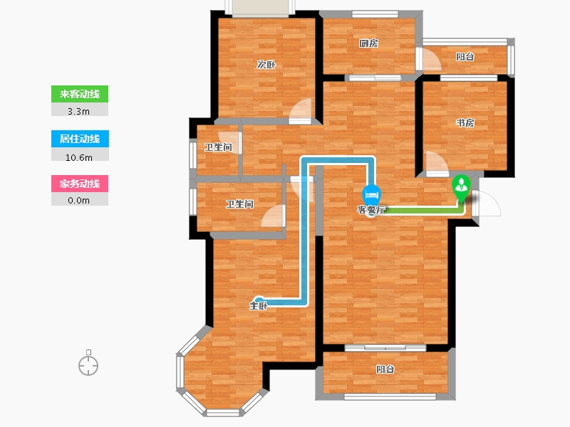 河南省-南阳市-淯水名邸-109.99-户型库-动静线