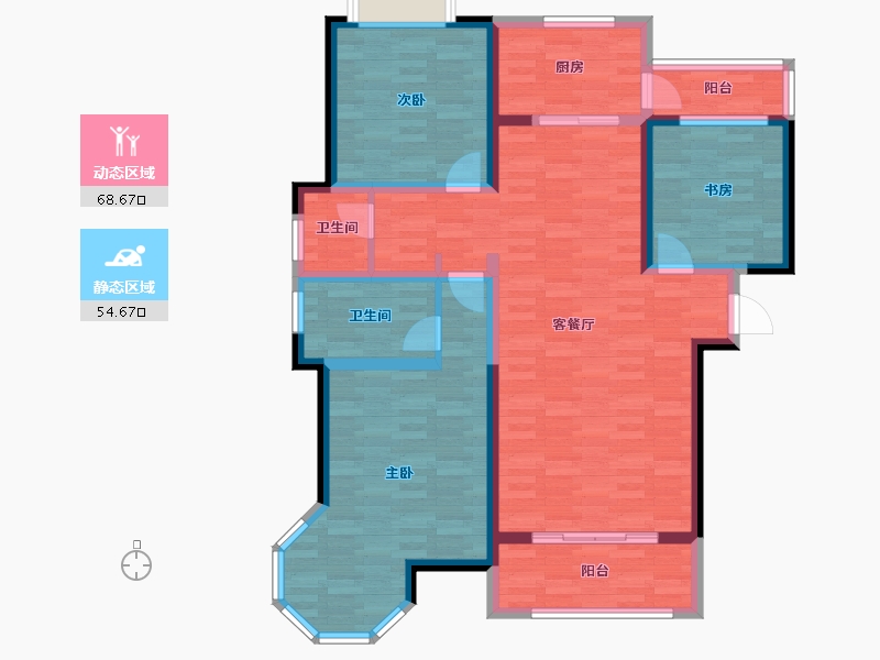 河南省-南阳市-淯水名邸-109.99-户型库-动静分区