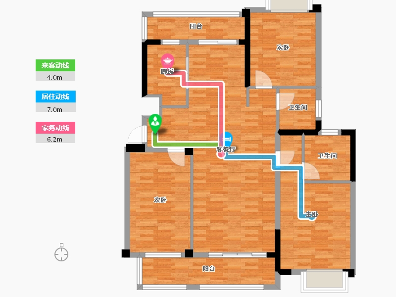 湖北省-黄冈市-长安世纪城-104.46-户型库-动静线