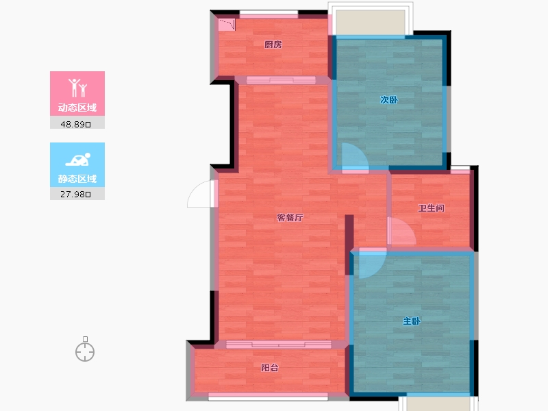 江苏省-苏州市-溪香米兰-68.44-户型库-动静分区