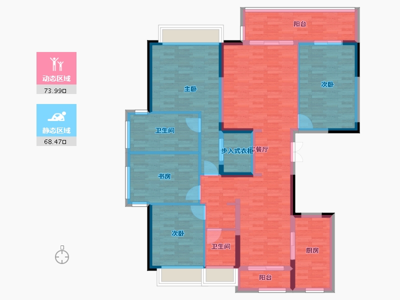 河南省-驻马店市-西湖家园-128.17-户型库-动静分区